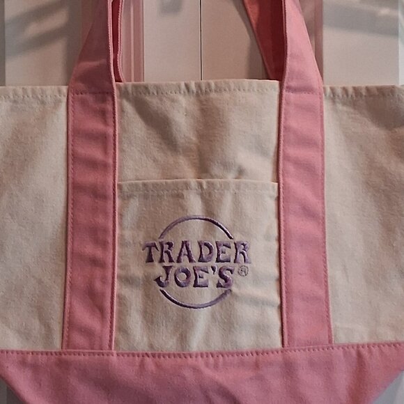 Trader Joe's Pink Pastel Mini Canvas Tote Bag - Picture 5 of 15